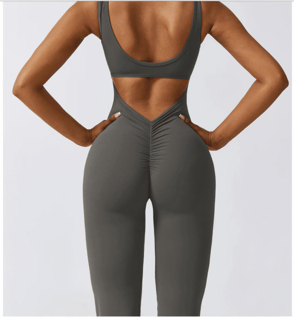 Backless Jumpsuit, v cut open back jumpsuit gym jumpsuit, everyday jumpsuit
